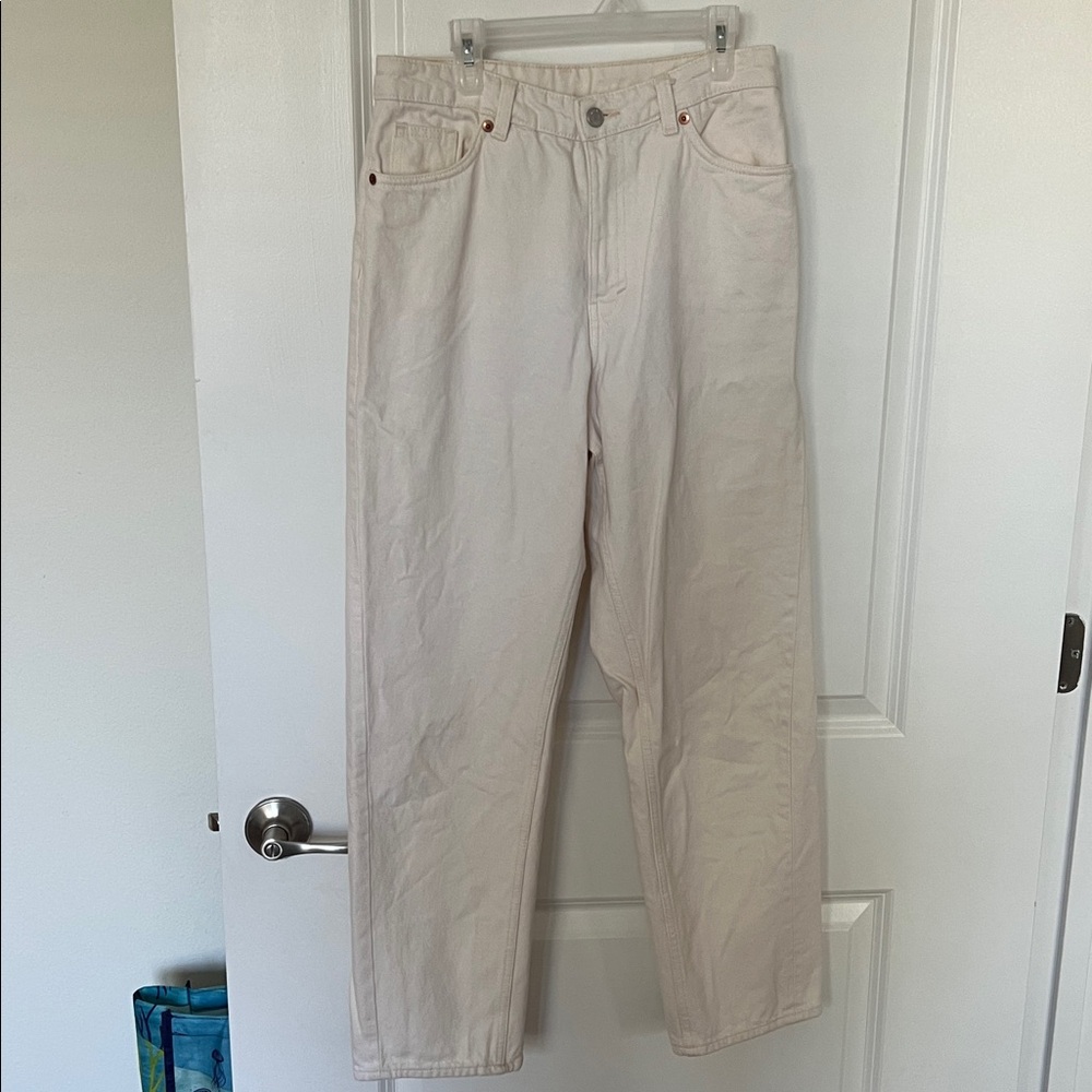 Monki Barrel Fit Cropped Jeans